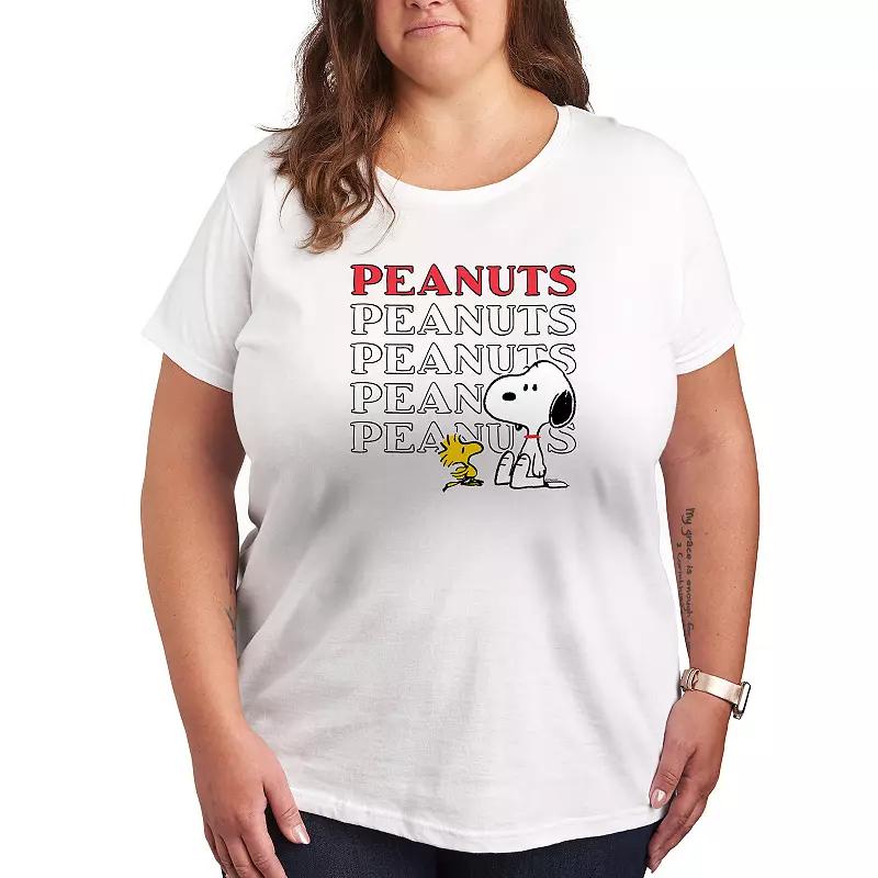 Plus Peanuts Snoopy Woodstock Logo Graphic Tee, Women's,  Product Image