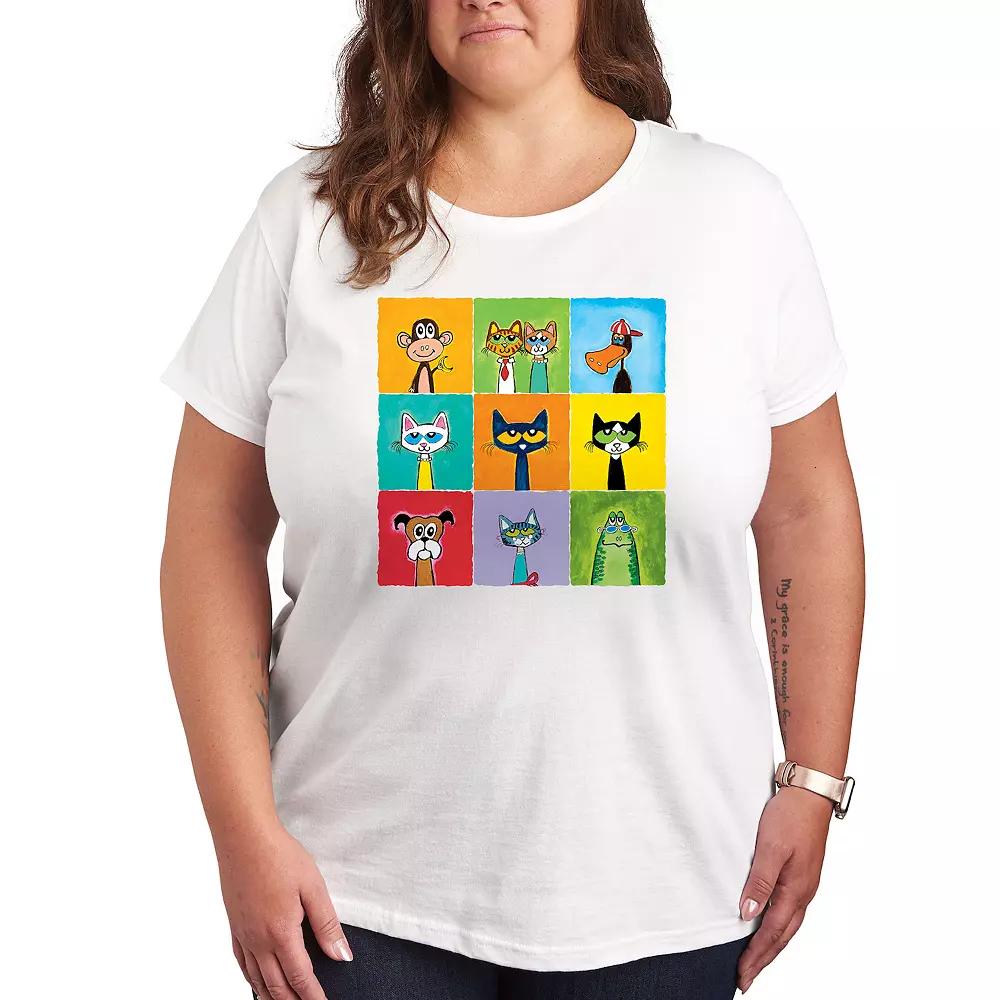 Plus Pete The Cat Family Friends Collage Graphic Tee, Women's,  Product Image