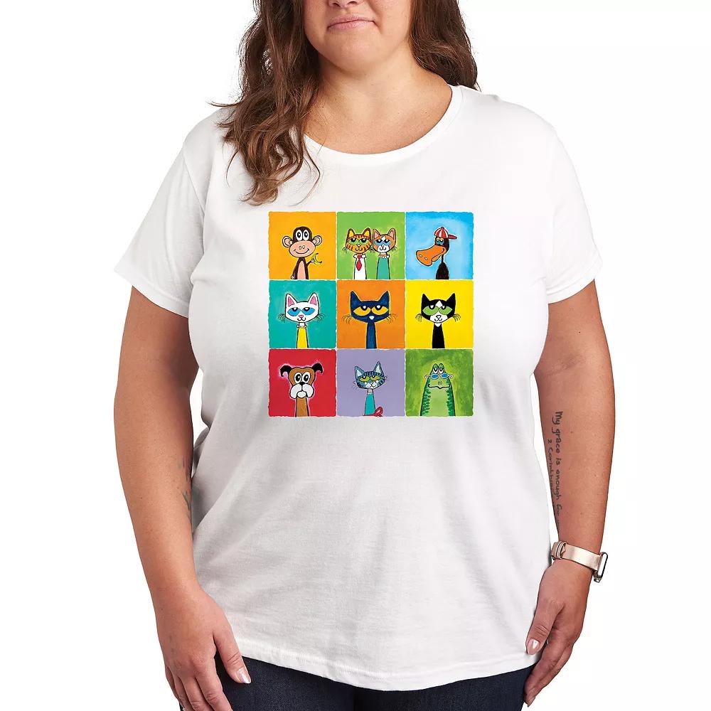 Plus Pete The Cat Family Friends Collage Graphic Tee, Women's,  Product Image