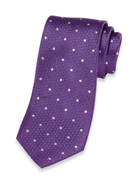 Dot Woven Silk Tie - Purple Product Image