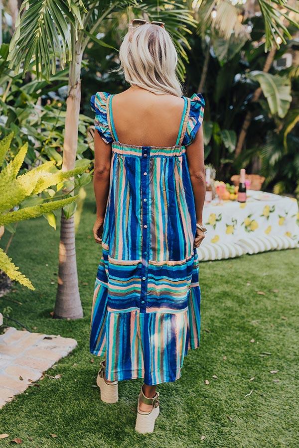 Hit Remix Stripe Midi In Royal Blue Product Image