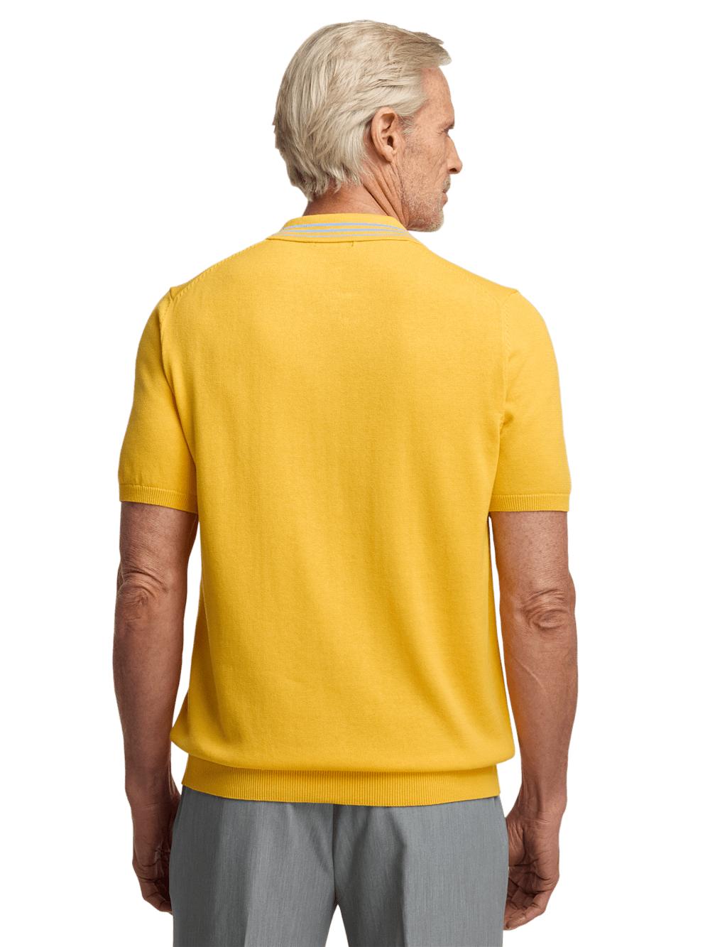 Cotton Full Zip Polo - Yellow Product Image