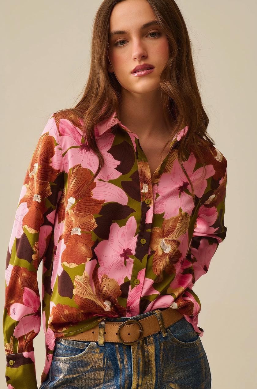 Tropical Print Relaxed Buttondown Product Image
