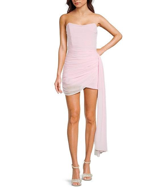 Lulus Mesh Strapless Bodycon Mini Dress Product Image