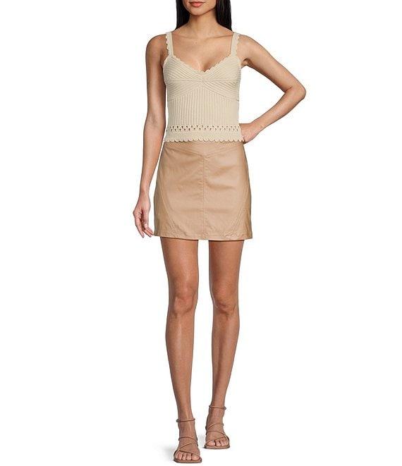 GB Coated High Rise Mini Skirt Product Image