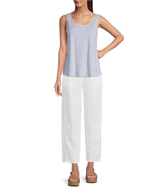Eileen Fisher Organic Linen Jersey Scoop Neck Sleeveless Tank Product Image