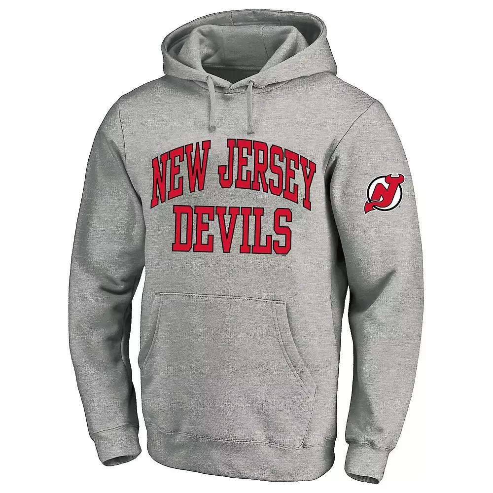 Men's Fanatics Heather Gray New Jersey Devils Big & Tall Fleece Pullover Hoodie,  Product Image