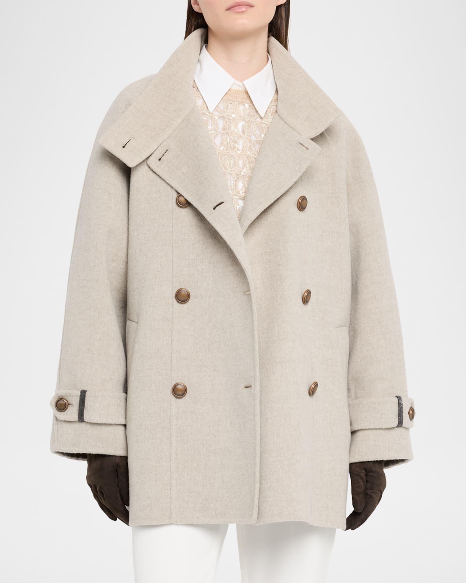 Melton Wool-Cashmere Double-Breasted Coat Product Image