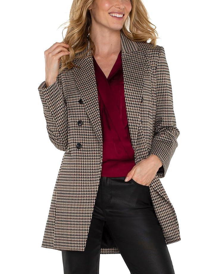 Women's Liverpool Los Angeles Double Breasted Longline Blazer Houndstooth Knit Product Image