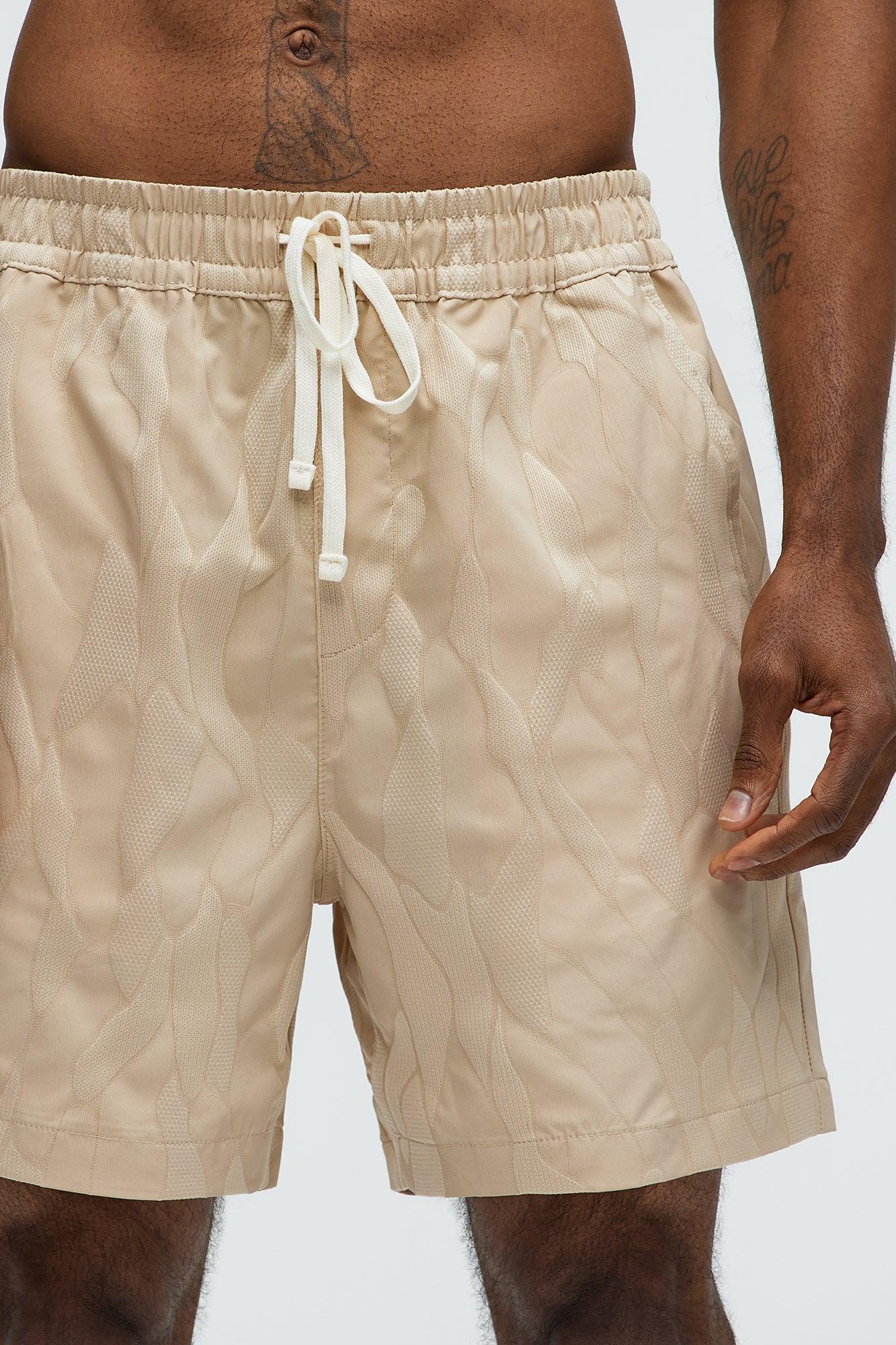 Paving Stone Jacquard Shorts - Tan Product Image