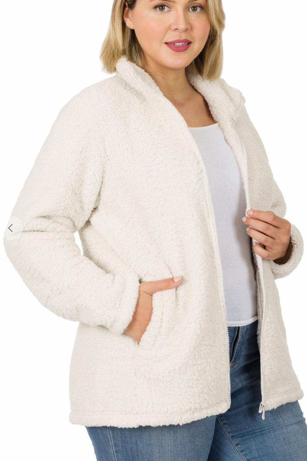 Sherpa  Zip Curvy Jacket Product Image