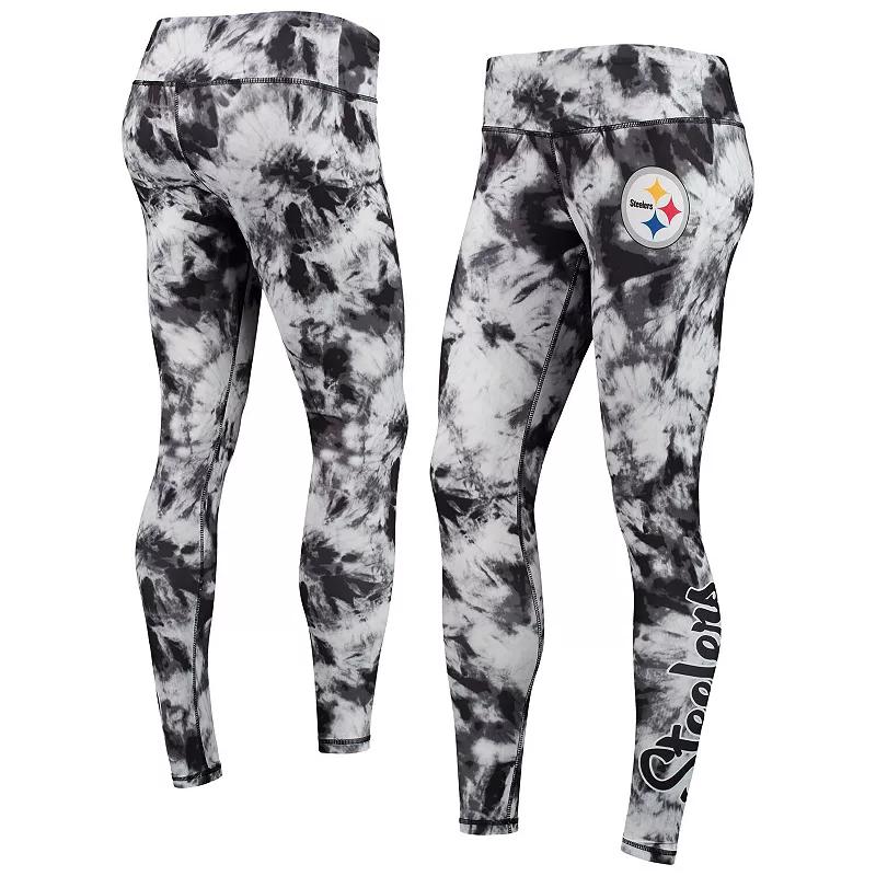 Women's FOCO Black Pittsburgh Steelers Tie-Dye Leggings, Size: Small Product Image