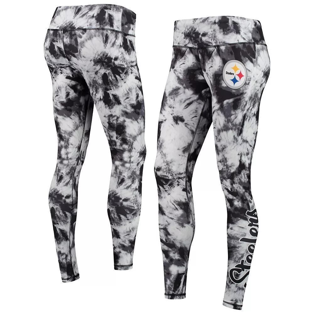 Women's FOCO Black Pittsburgh Steelers Tie-Dye Leggings, Size: Small Product Image