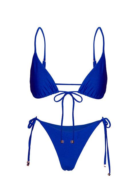 Vaughn Shine Double Tie Side Bikini Bottoms Blue Product Image