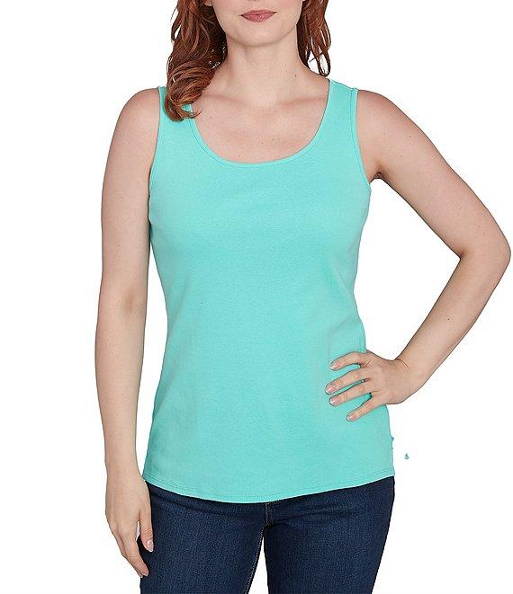 Ruby Rd. Scoop Neck Sleeveless Cotton Rib Knit Tank Product Image