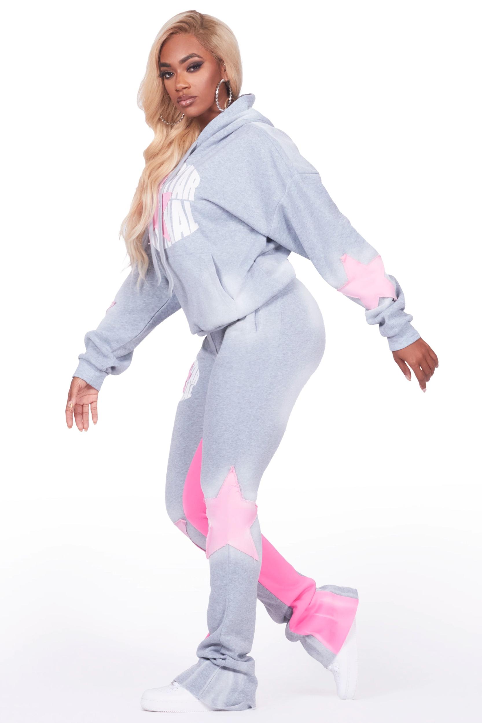 Kaliyah Heather Grey Super Stacked Trackset Female Product Image