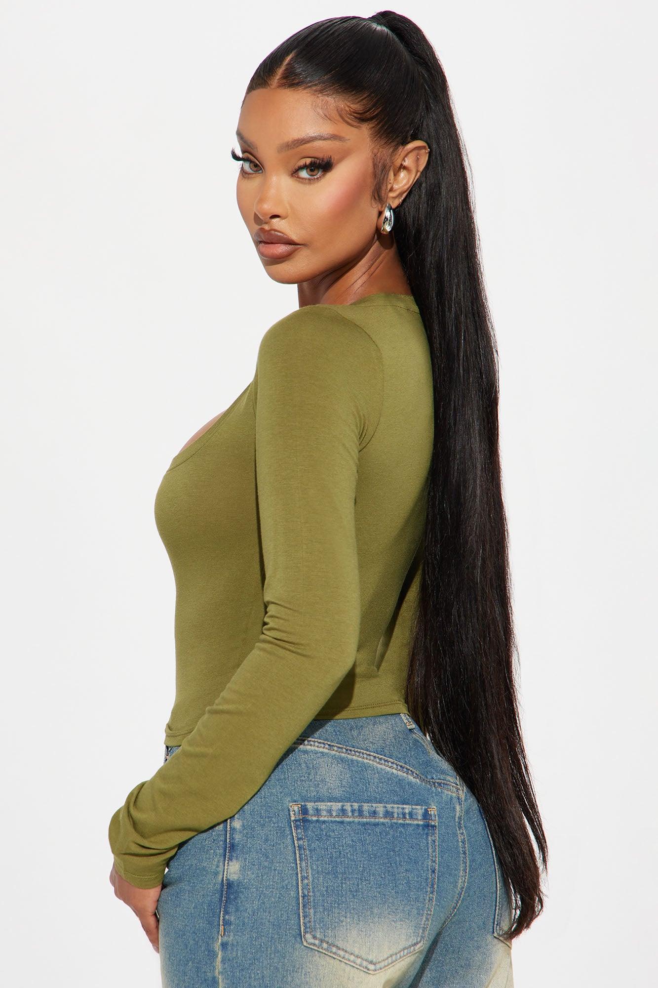 Sonia Square Neck Top - Green Product Image