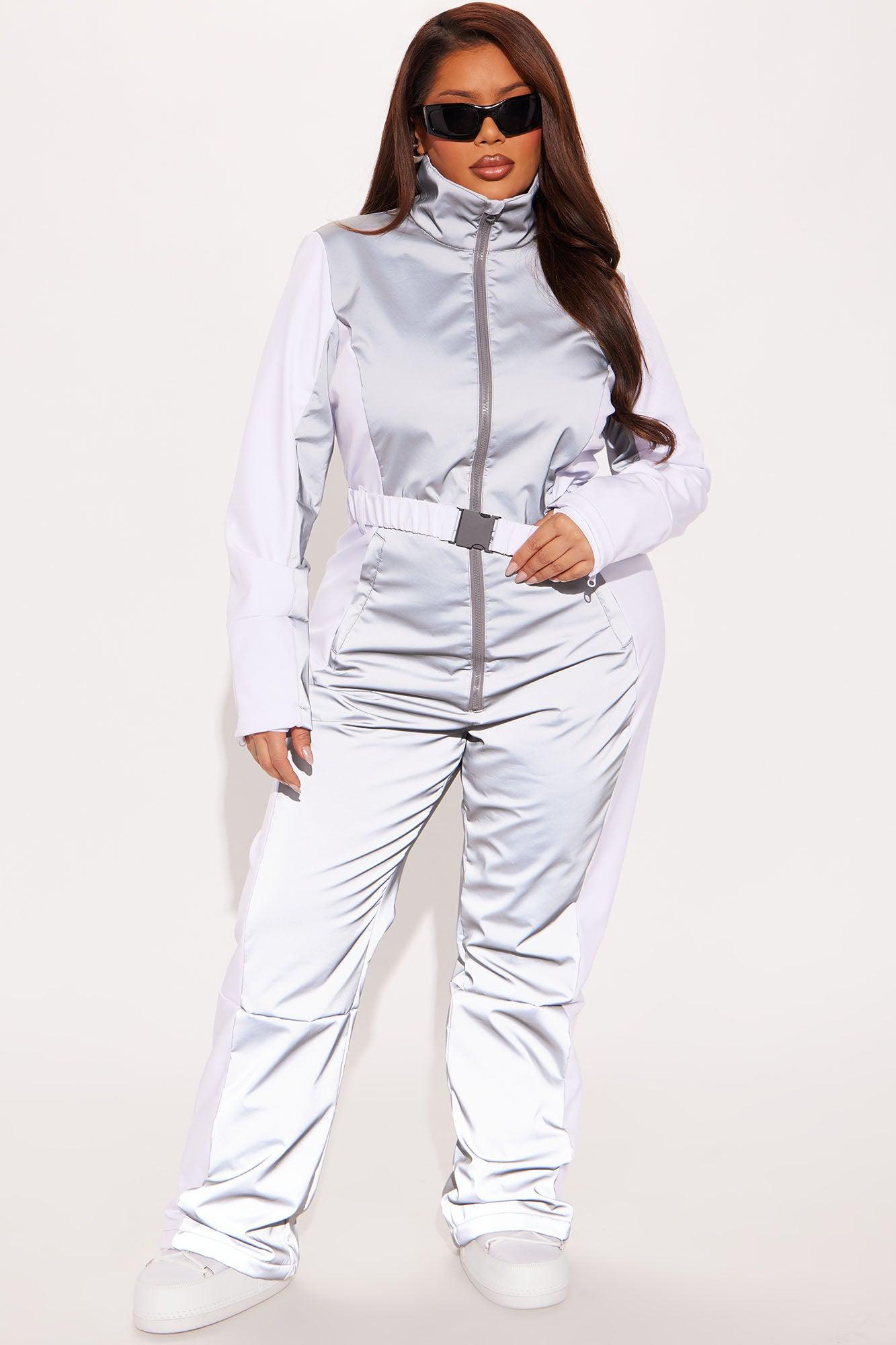 Winter Sports Reflective Ski Jumpsuit - White Product Image