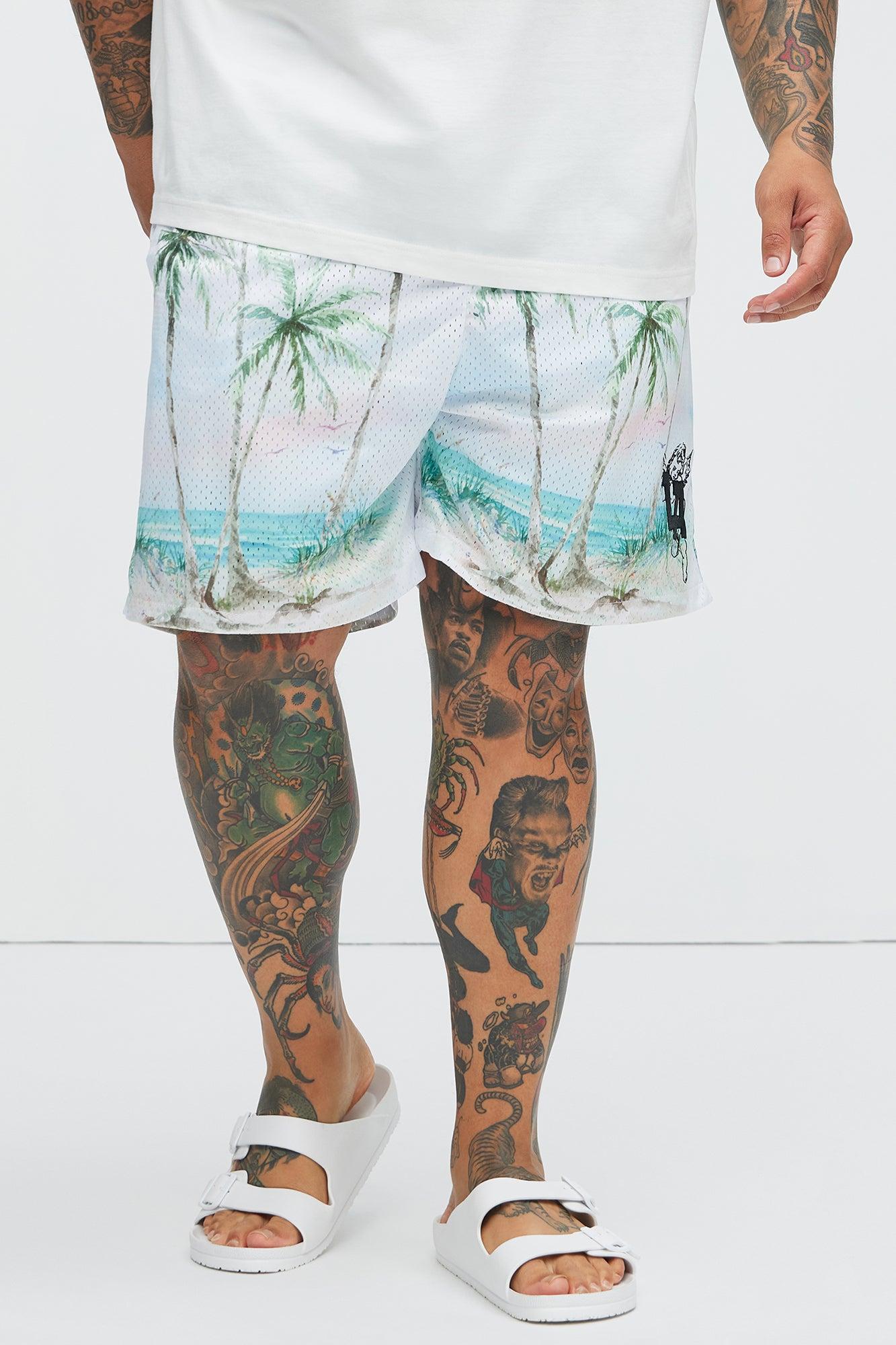 Lost Angeles Paradise Mesh Shorts - Off White Product Image