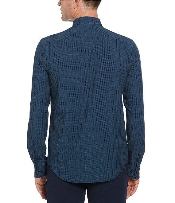 Perry Ellis Slim Fit Geo Print Long Sleeve Woven Shirt Product Image