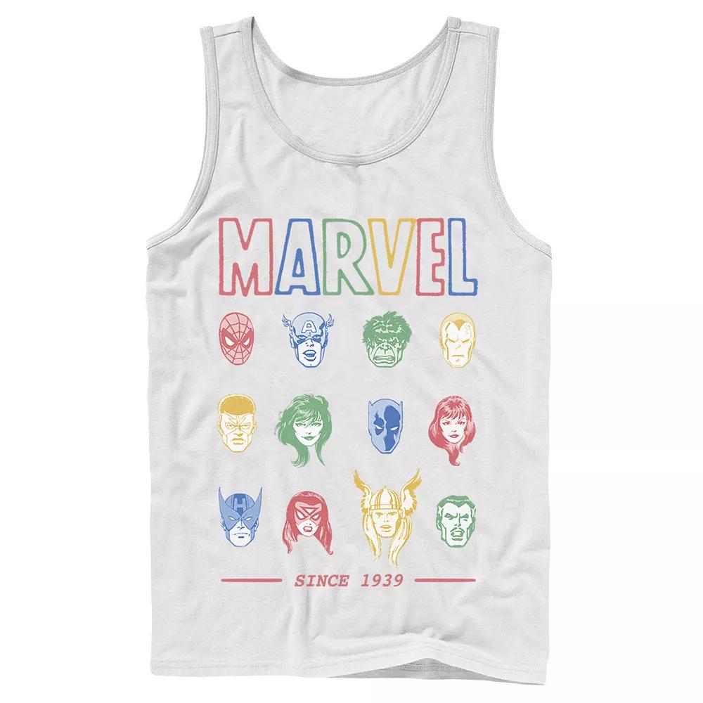 Men's Marvel Classic Colorful Comic Hero Collage Since 1939 Tank Top, Boy's,  Product Image
