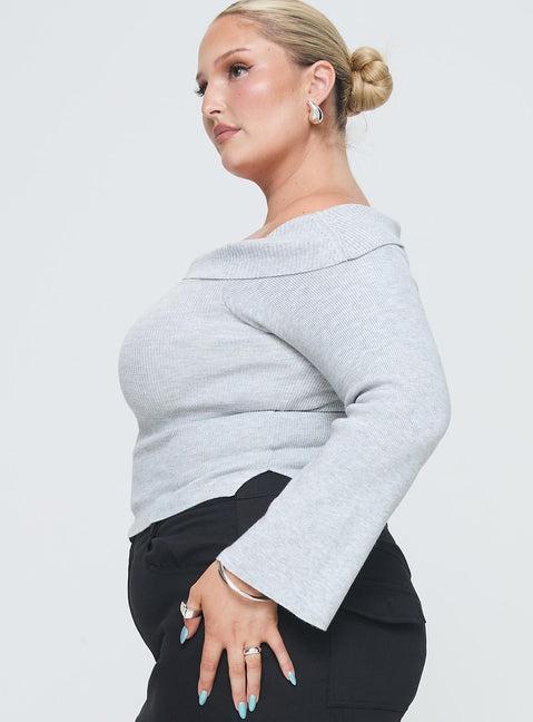 Sina Off The Shoulder Top Grey Curve Product Image