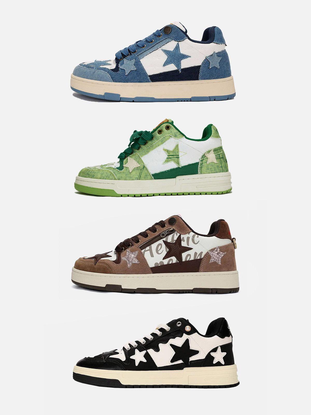 Starry Climb Stars Casual All-Match Denim Skate Shoes Product Image