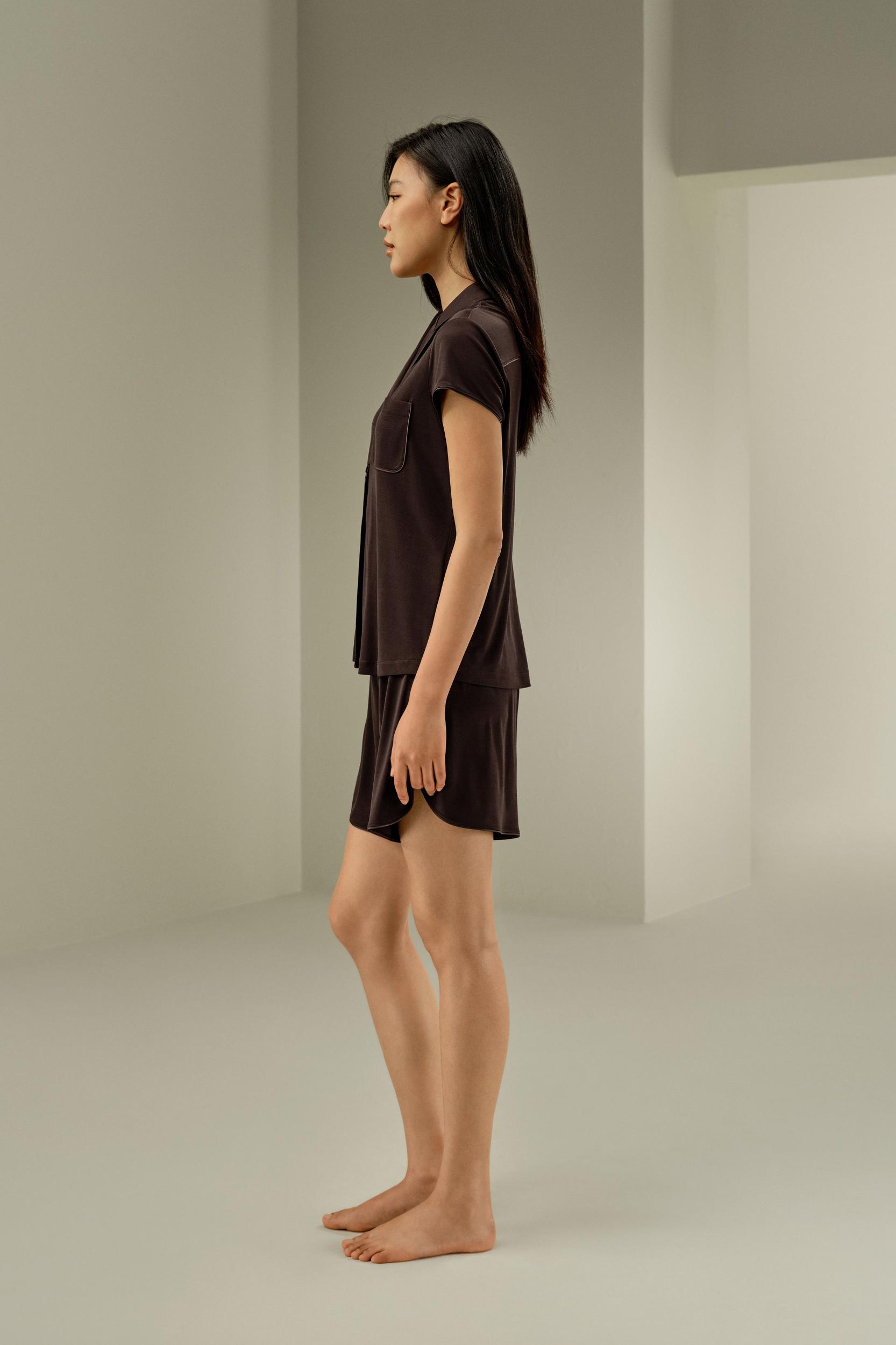 Pure Silk Jersey Short Sleeve Pajama Set Product Image