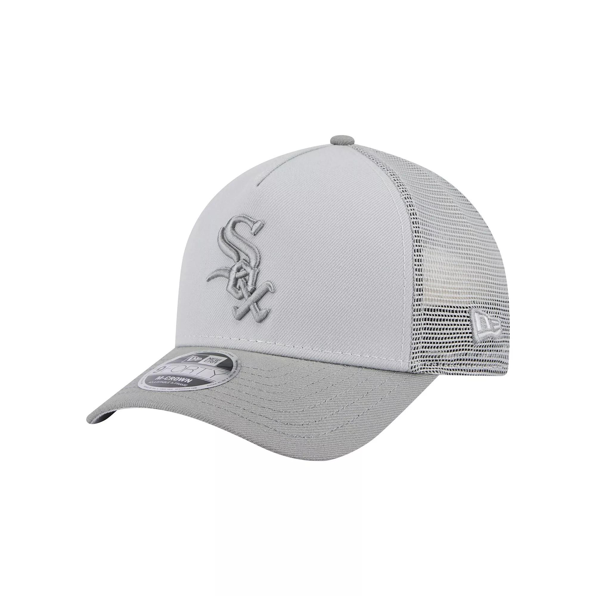 Men's New Era Gray Chicago White Sox Color Pack A-Frame 9FORTY Trucker Adjustable Hat, Grey Product Image