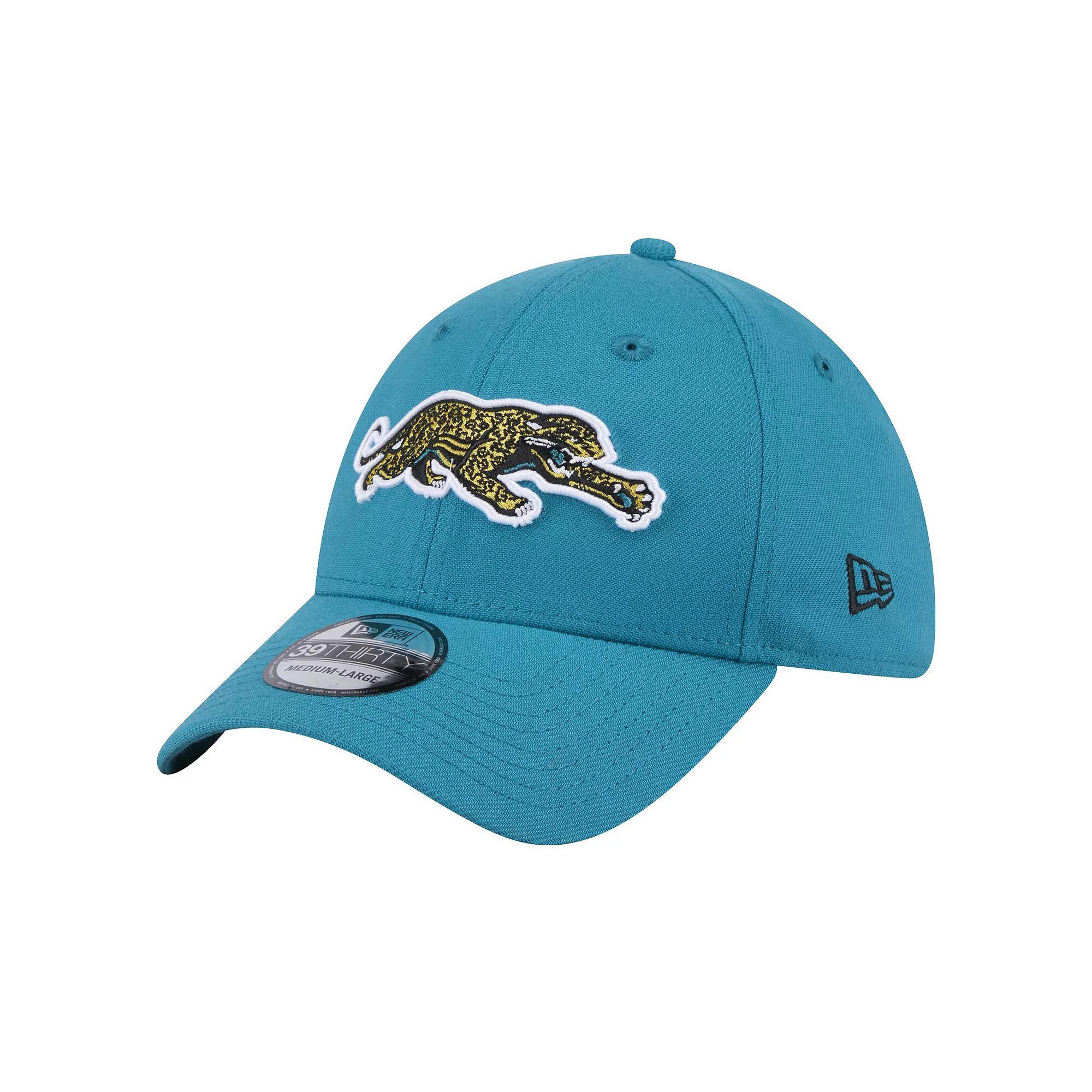 Men's New Era Teal Jacksonville Jaguars Throwback Crawl Standard 39THIRTY Flex Hat,  Product Image