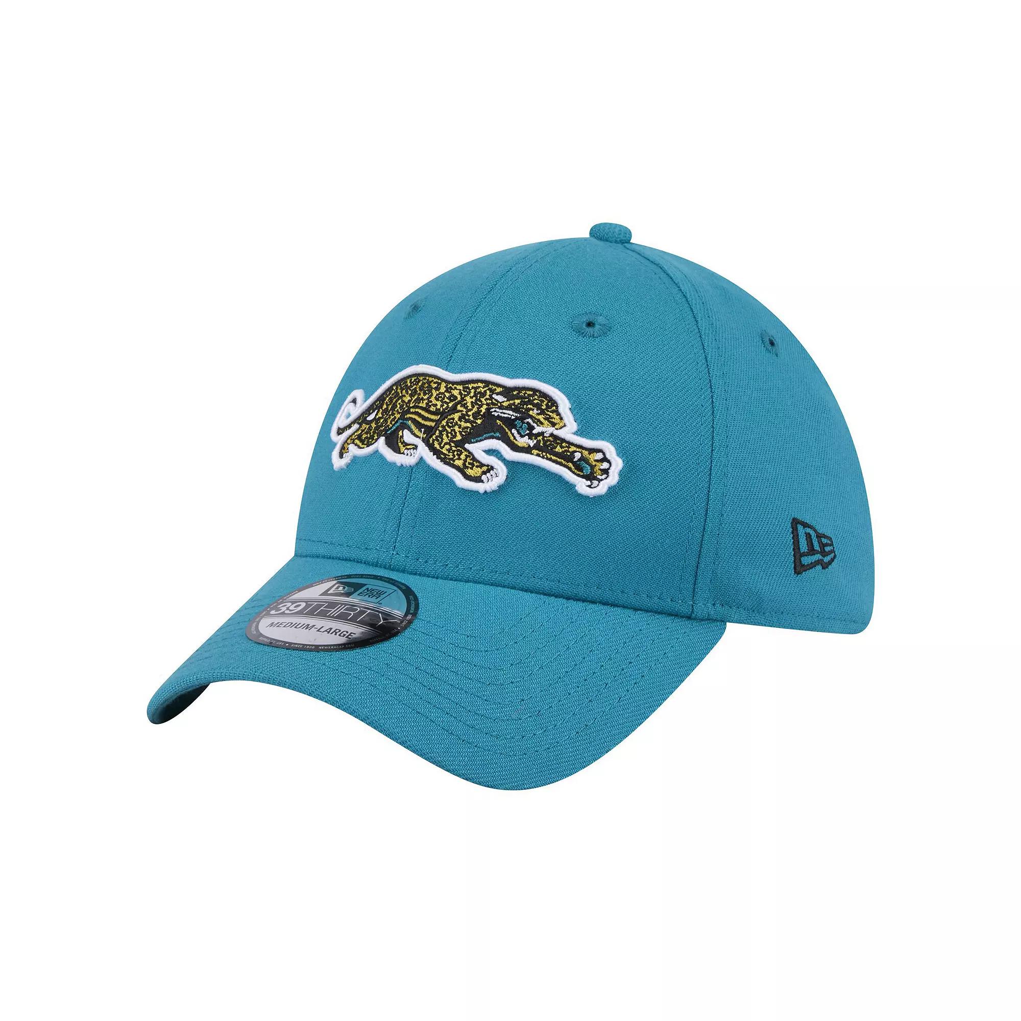 Men's New Era Teal Jacksonville Jaguars Throwback Crawl Standard 39THIRTY Flex Hat,  Product Image