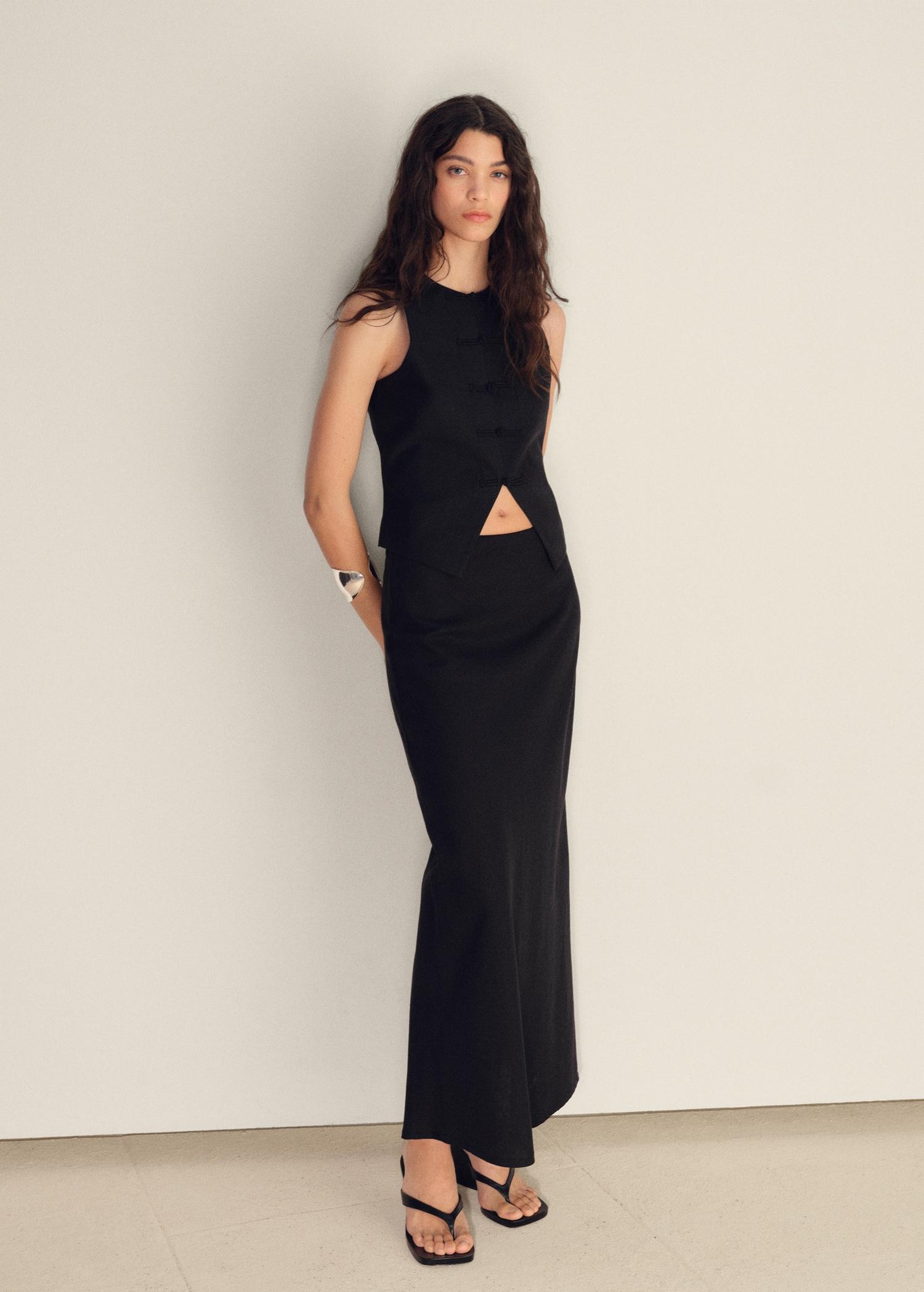 Linen-blend suit vest - Women | MANGO USA Product Image