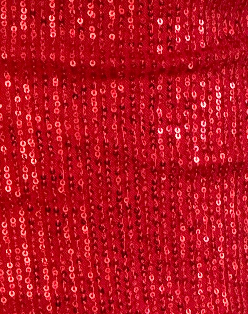 Hala Vest Top in Red Drape Mini Sequin Female Product Image