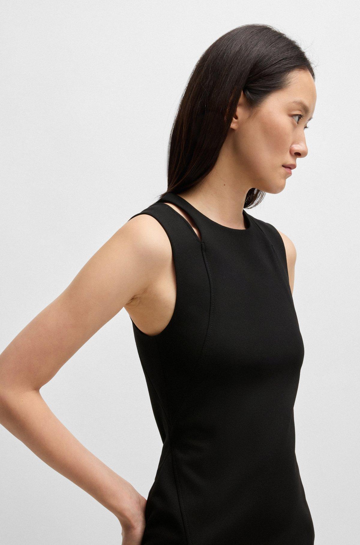 Stretch-fabric dress with cut-out details Product Image