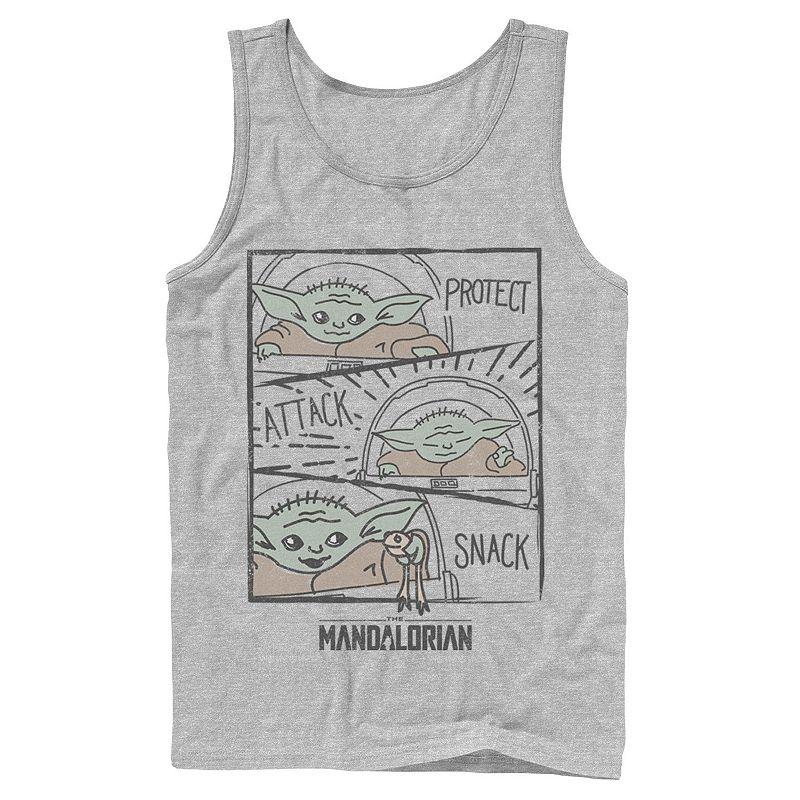 Men's Star Wars The Mandalorian The Child Protect Attack Snack Tank Top,  Product Image