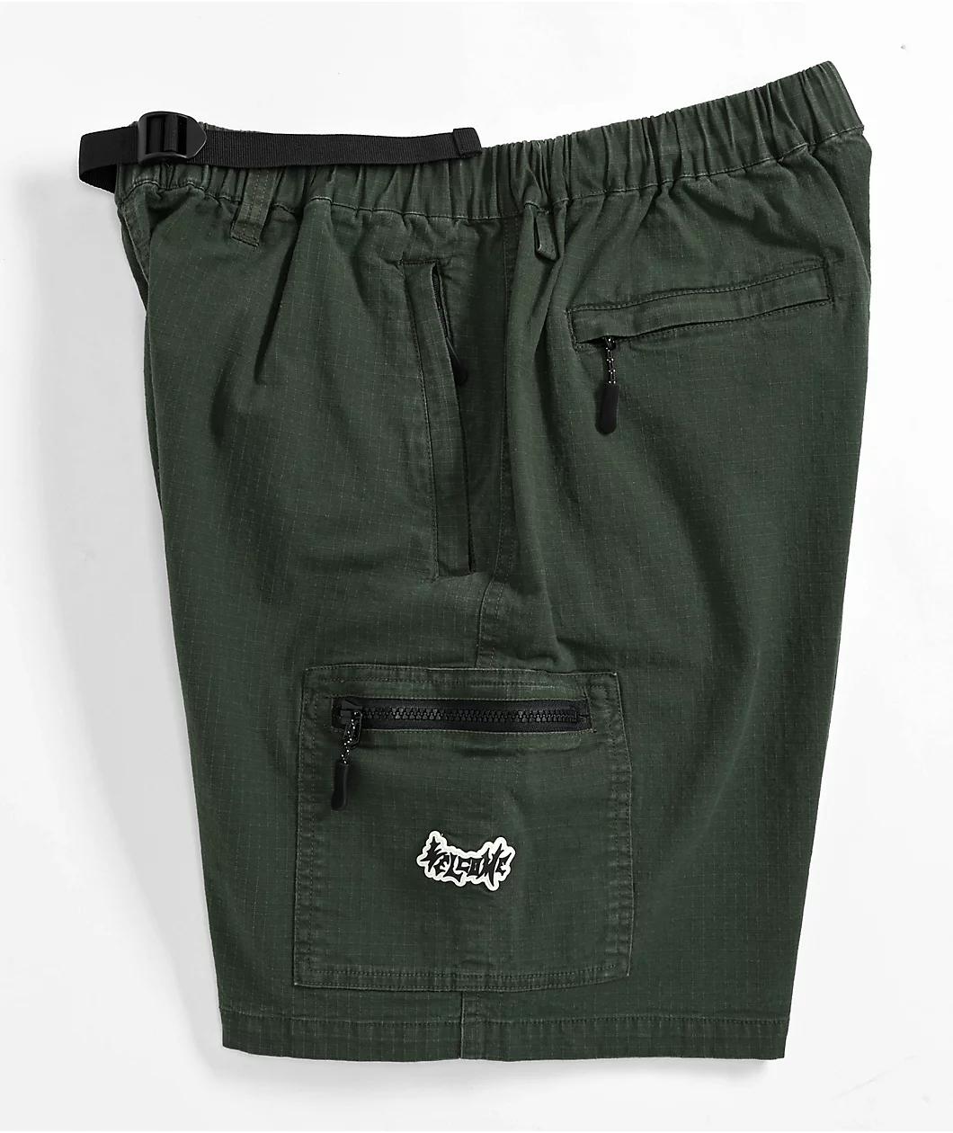 Welcome Summit Ripstop Green Cargo Shorts Product Image