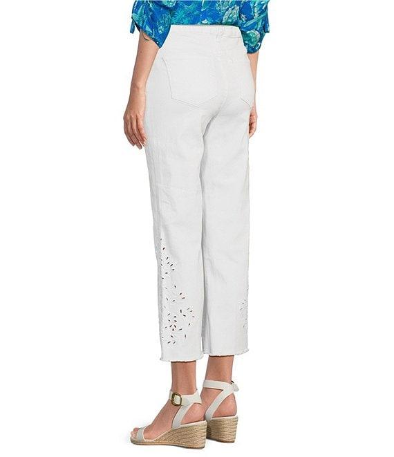 John Mark Embroidered Eyelet 5-Pocket Pants Product Image