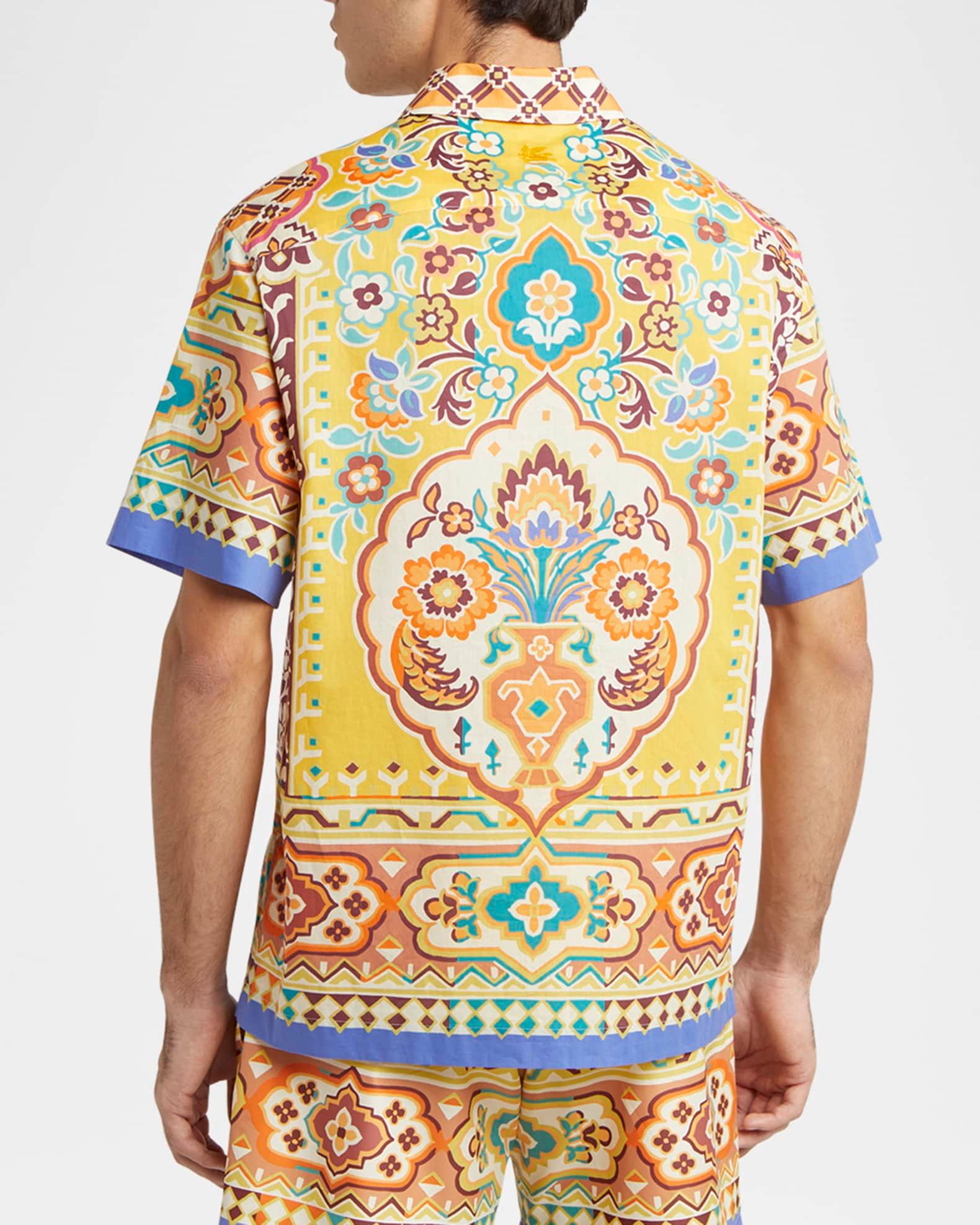 Men's Ornate Floral Short-Sleeve Shirt Product Image
