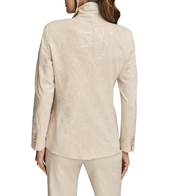 Donna Karan Notch Collar Embellished 1-Button Jacket Product Image