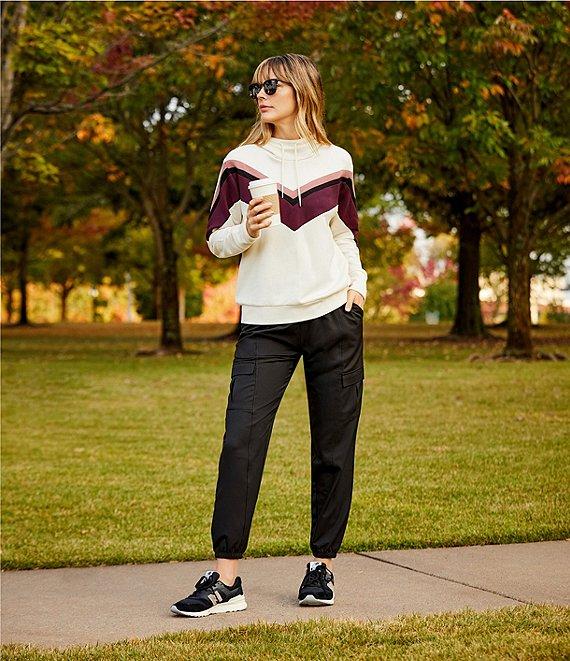 Kinesis Woven Elastic Cinched Cuff Ribbed Waistband Flap Pocket Ankle Joggers Product Image