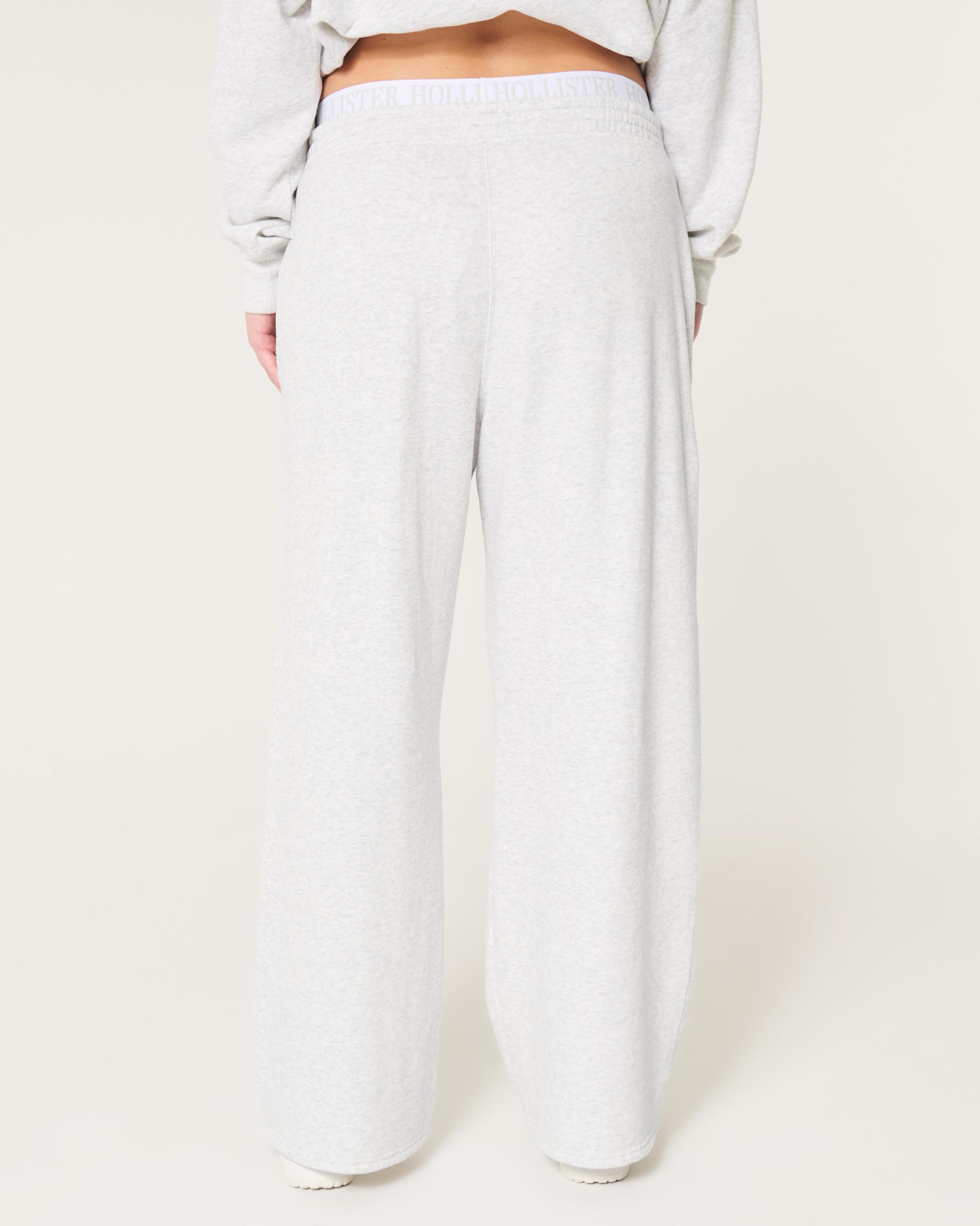 Logo Waist Fleece Wide-Leg Pants Product Image