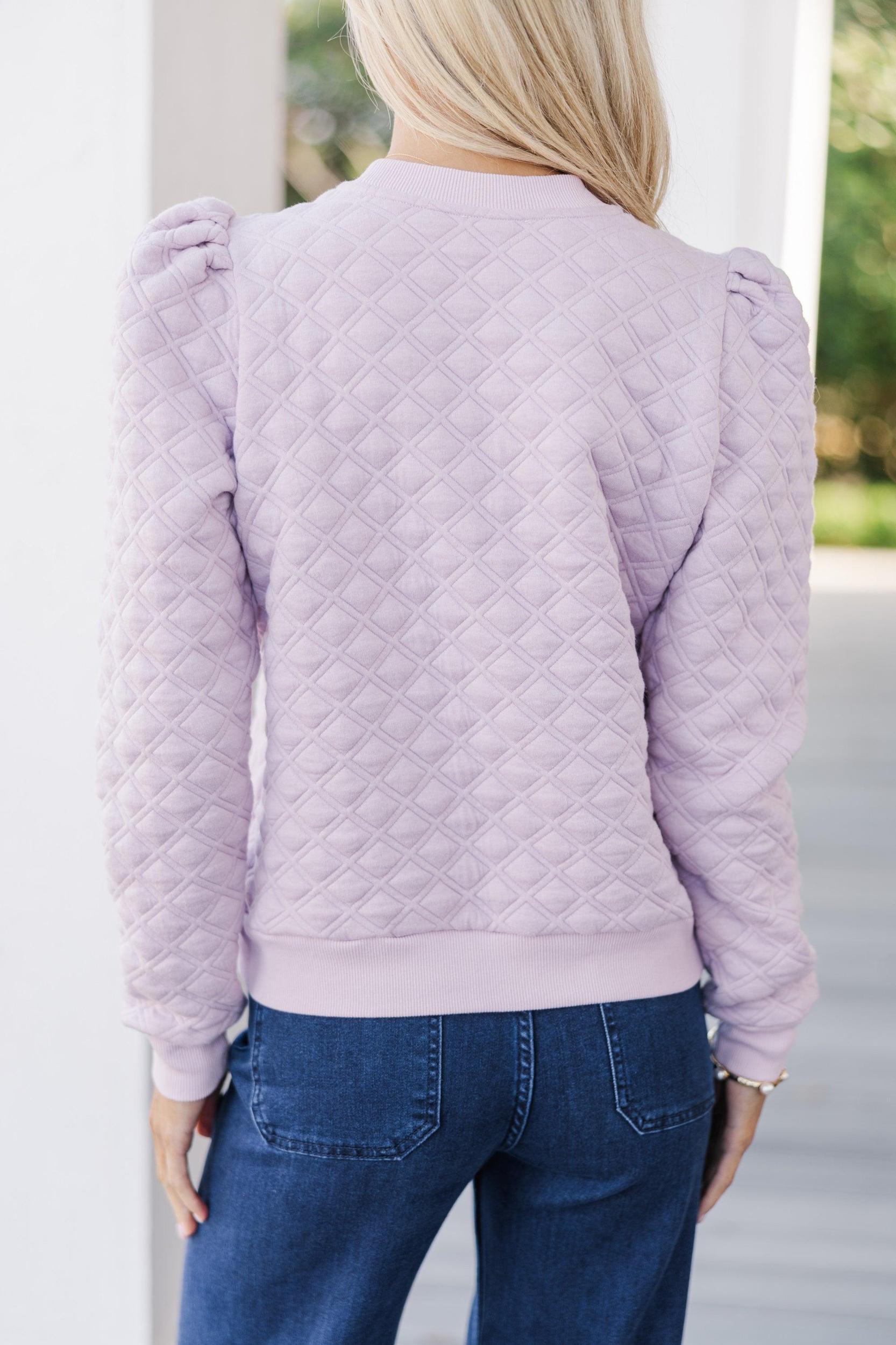 Just To Start Lilac Purple Quilted Pullover Female Product Image