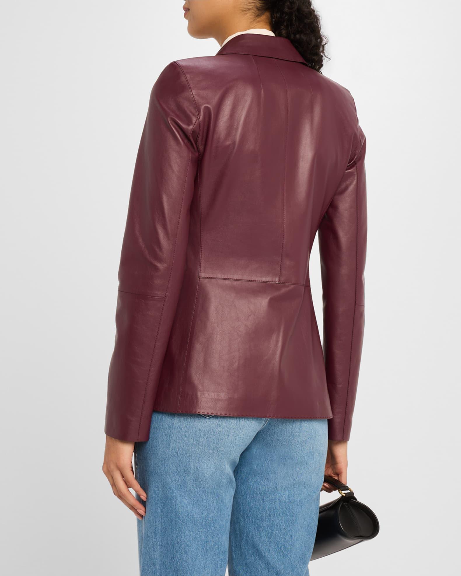 Single-Breasted Nappa Leather Blazer Product Image