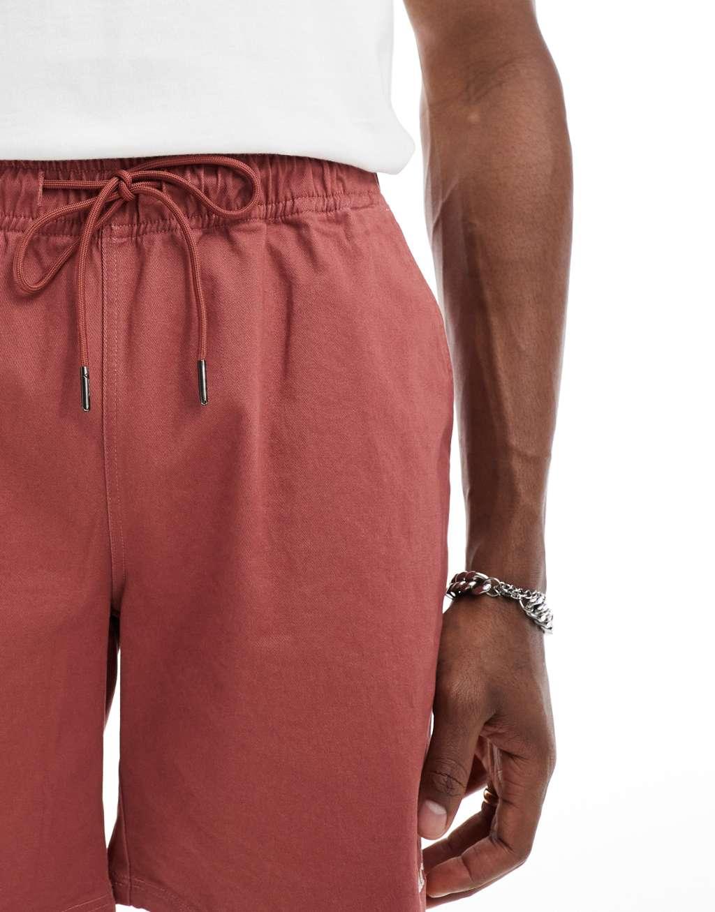 Parlez Wilmot drawstring logo shorts in rust Product Image