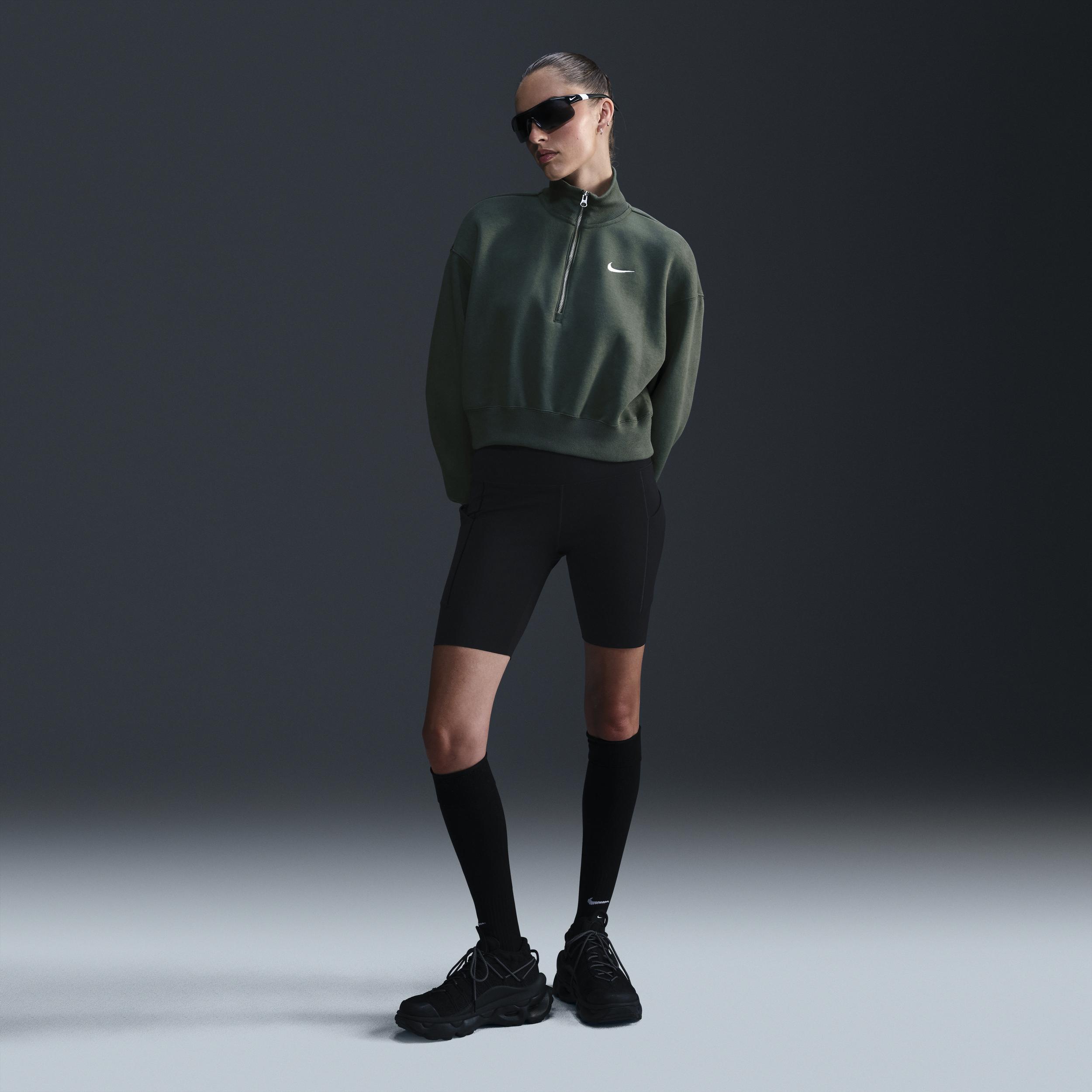 Womens Nike Sportswear Phoenix Fleece Oversized Half-Zip Crop Sweatshirt Product Image