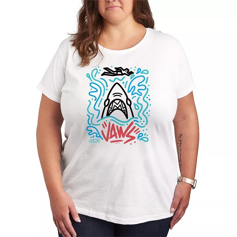 Plus Size Jaws Doodles Graphic Tee, Womens Product Image
