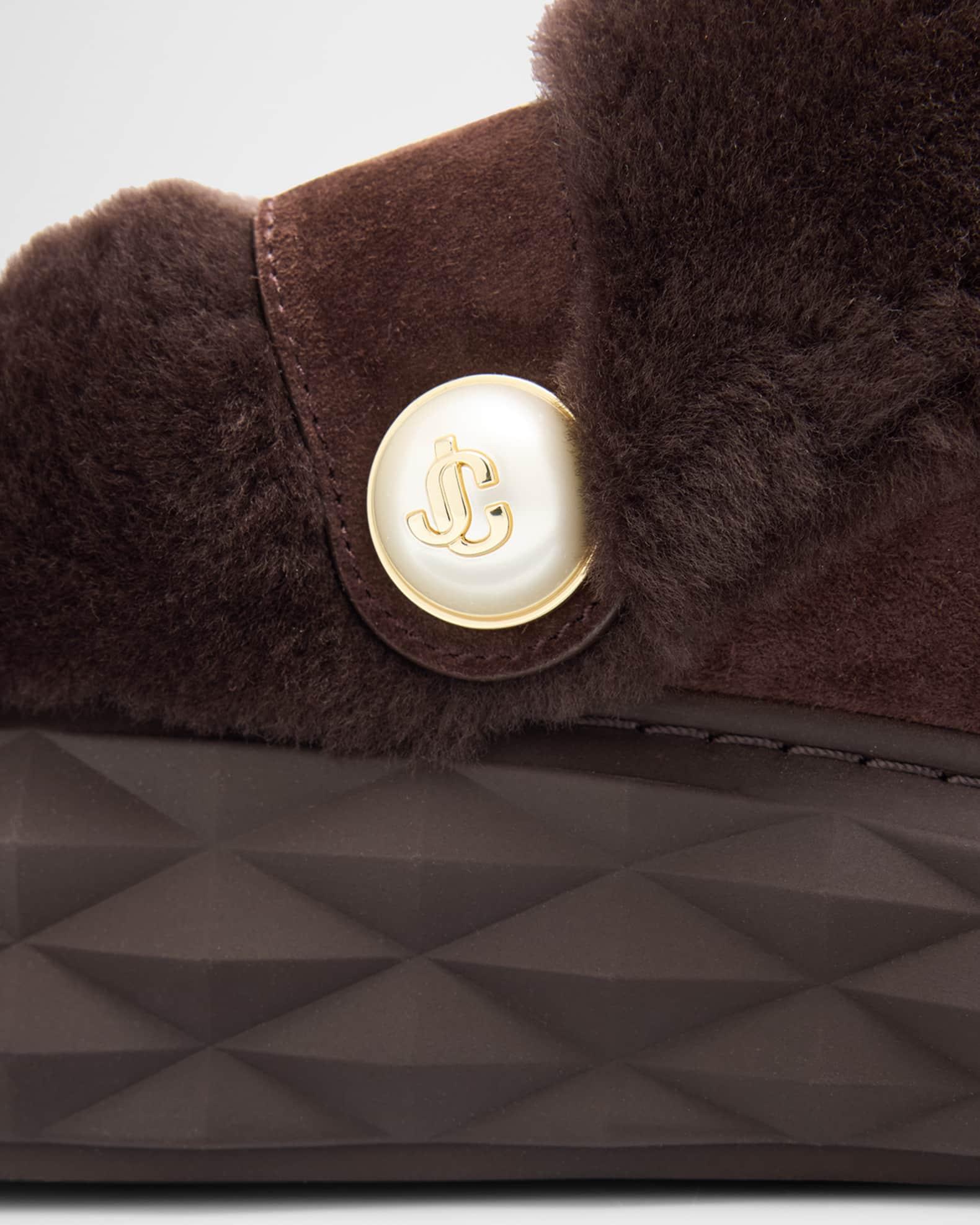 Suede and Shearling Maxi-Sole Flat Mules Product Image