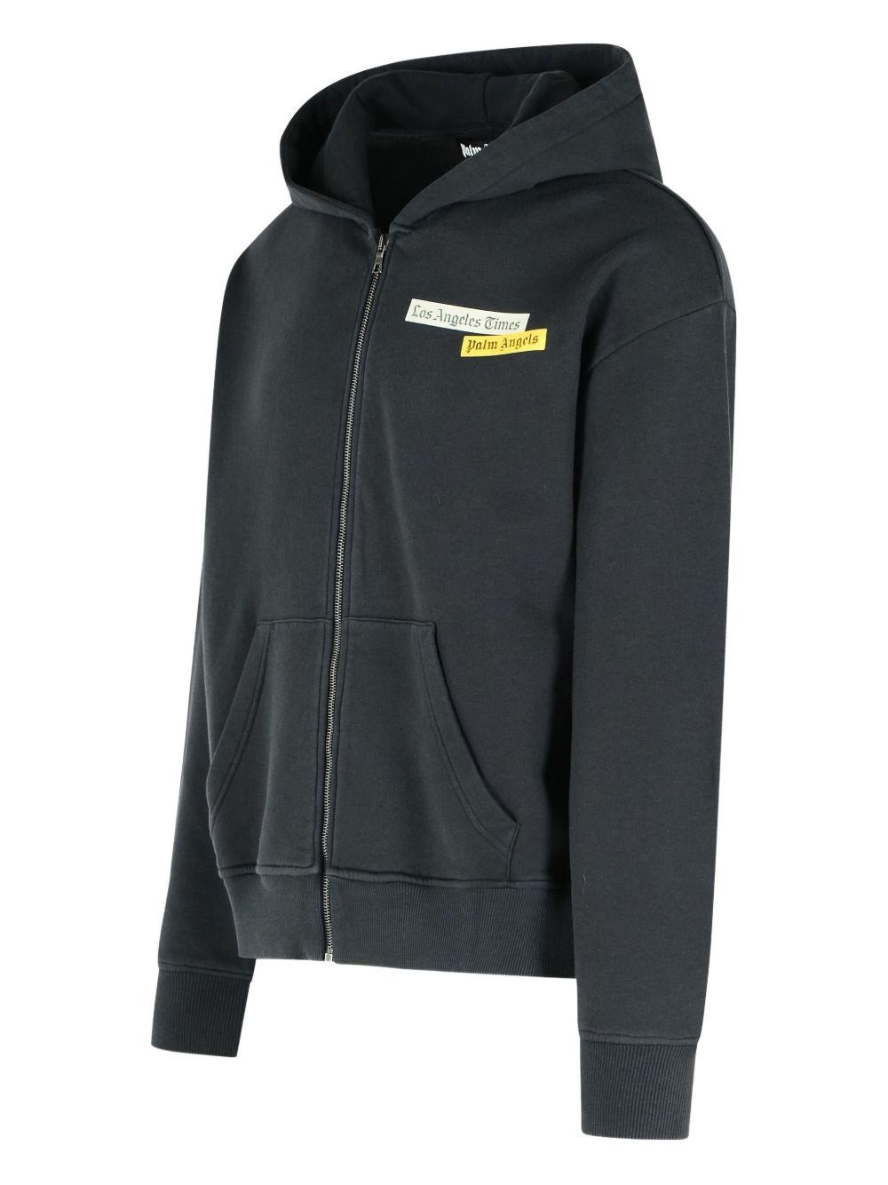 logo-print zip-front hoodie Product Image
