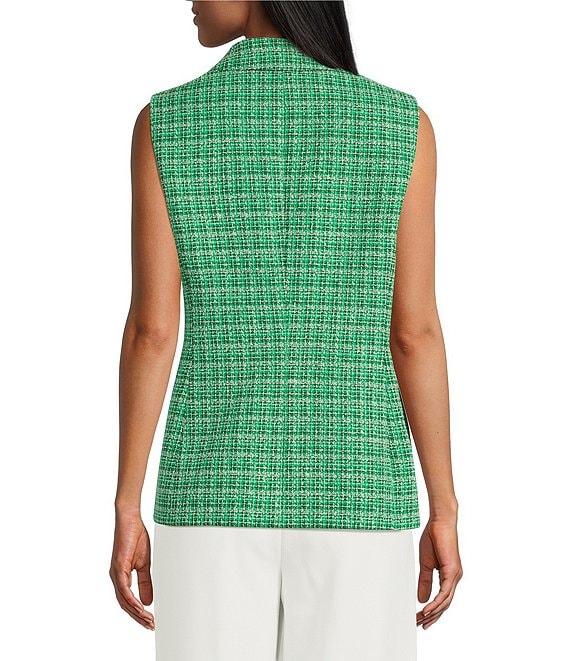 Kasper Tweed Notch Collar Sleeveless Vest Product Image