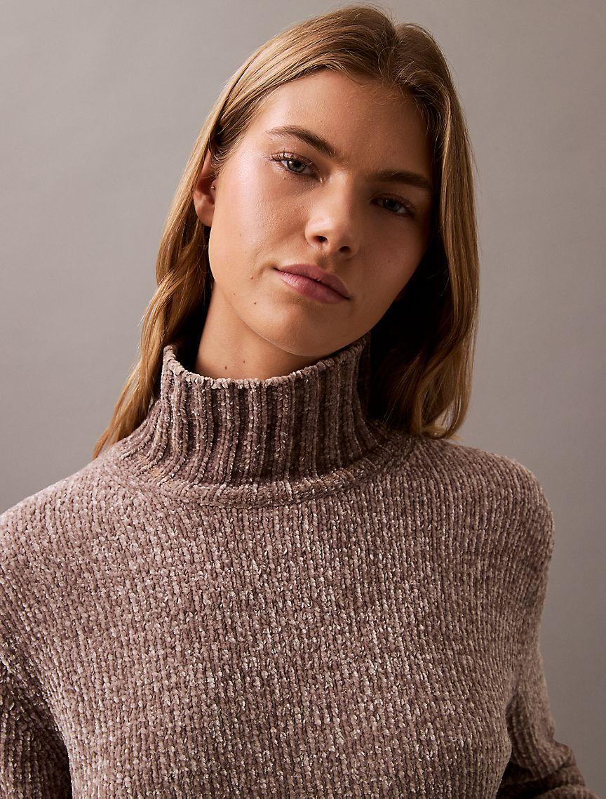 Chenille Relaxed Turtleneck Sweater Product Image